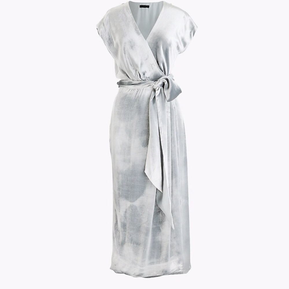 J. Crew collection Silver Wrap Dress